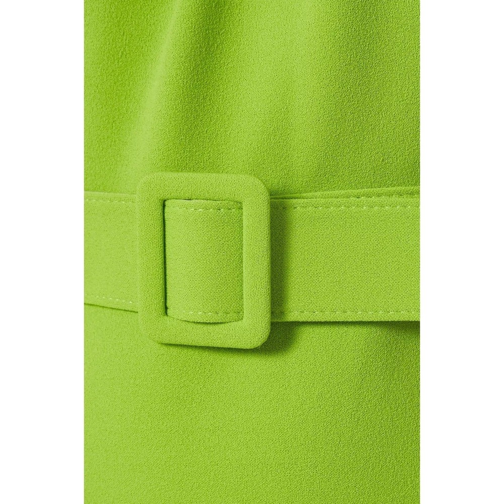 $895 Badgley Mischka Womens One Shoulder Belted Gown Lime Green Size 4 NWT - Picture 5 of 16